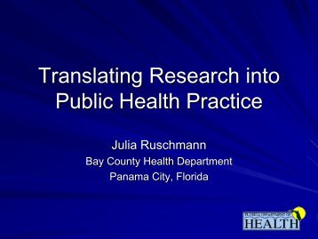 BCH Translating Research for Public Health Practice ppt