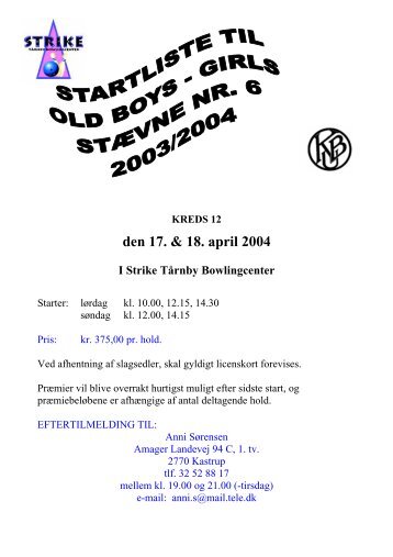 den 17. & 18. april 2004 - Bowling-Danmark