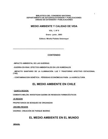 el medio ambiente en chile el medio ambiente en el mundo