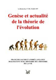 François Jacob = Genèse et actualité de la théorie de l'évâ¦