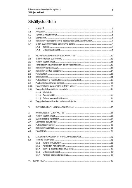 Siltojen kaiteet (LO 25/2012) - Liikennevirasto