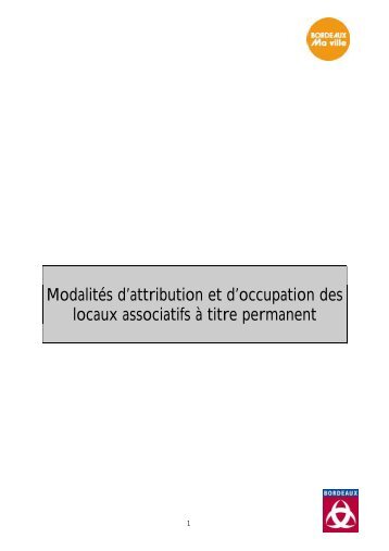 Locaux associatifs à titre permanent - Bordeaux