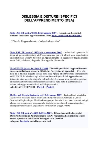 disturbi specifici dell'apprendimento (dsa) - USP di Piacenza