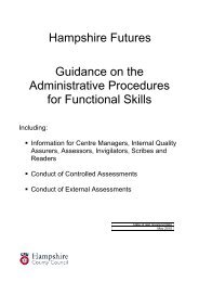 Guidance on the Administrative Procedures for Functional Skills