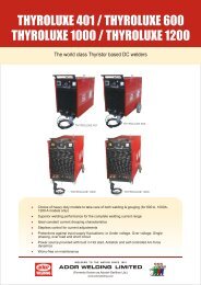 Thyroluxe 401-600-1000-1200 Leaflet - Ador Welding Ltd