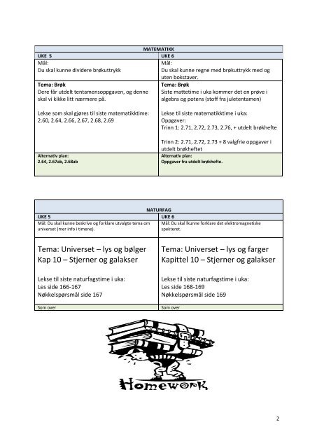8. TRINN ARBEIDSPLAN UKE 5 og 6 - itslearning