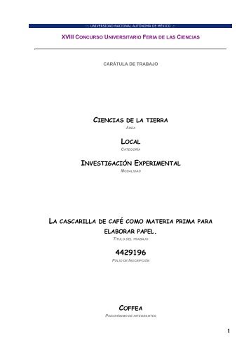 La cascarilla de café como materia prima para elaborar papel