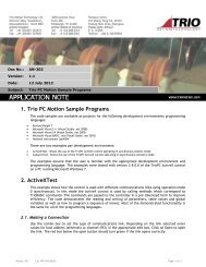 1. Trio PC Motion Sample Programs - Trio Motion Technology