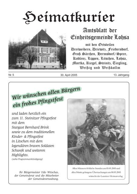 Mai 2005 - 02999 Lohsa Ortsteil Friedersdorf