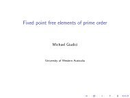 Fixed point free elements of prime order - School of Maths and Stats ...