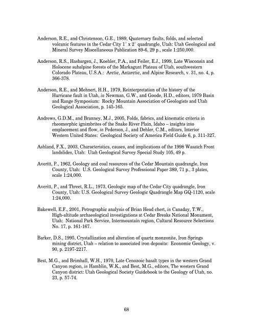 Interim Geologic Map of the West Part of - Utah Geological Survey