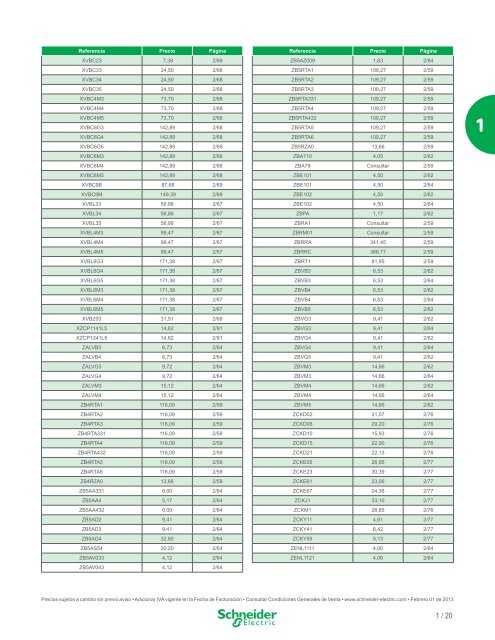 Lista de Precios General Ecuador 2013 (pdf) - Schneider Electric