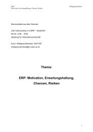 ERP: Motivation, Erwartungshaltung, Chancen, Risiken - Institute for ...