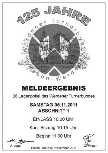 Meldeergebnis "26. Lagen-Pokal des Werdener TB Essen" Abs.1