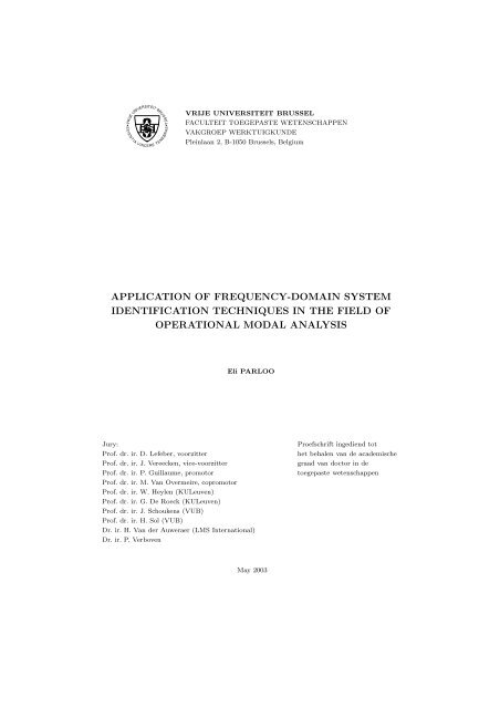 application of frequency-domain system identification techniques in ...