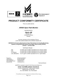 PRODUCT CONFORMITY CERTIFICATE - Sira Environmental