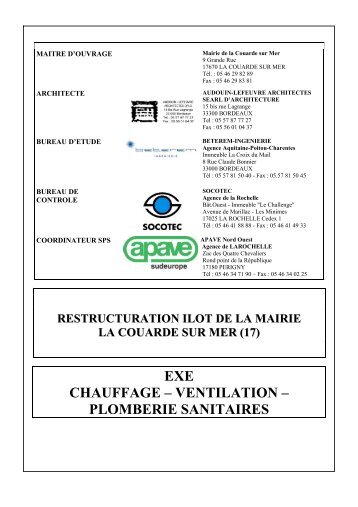 exe chauffage – ventilation – plomberie sanitaires - La Couarde-sur ...