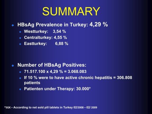 Epidemiology of chronic hepatitis and cirrhosis in Turkey