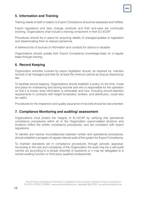 European Charter for Export Compliance EU-CEC EU-ECF EU ...