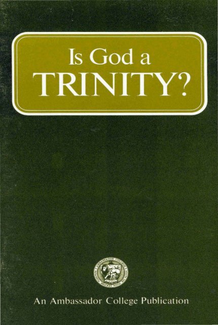 Is God A Trinity PDF - Church of God Faithful Flock