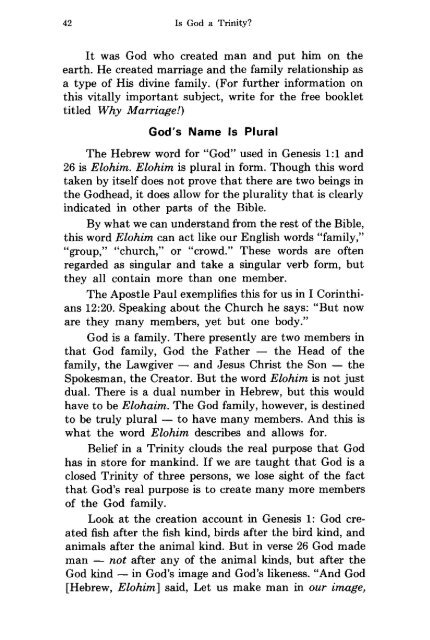 Is God A Trinity PDF - Church of God Faithful Flock