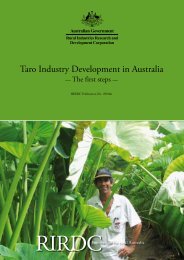 Taro Industry Development in Australia: The first steps