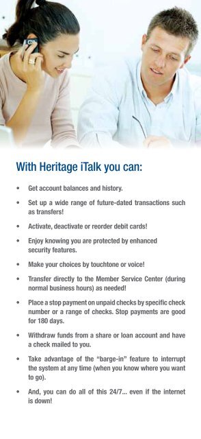 Heritage iTalk - Hudson Heritage Federal Credit Union