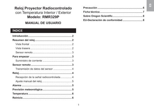 Manual del Usuario - Oregon Scientific