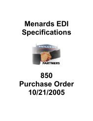 Menards EDI Specifications 850 Purchase Order 10/21/2005 - Jobisez