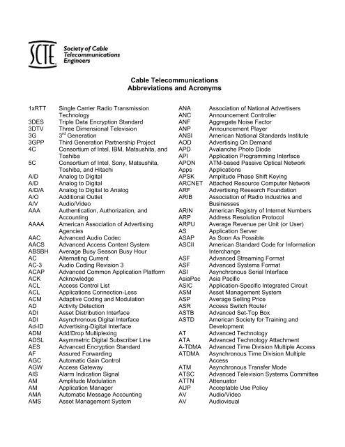 Telecommunications and - SCTE