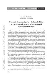 Otwarcie Centrum JÄzyka i Kultury Polskiej w Uniwersytecie Mateja ...