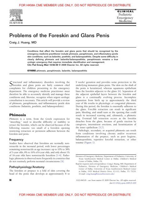 Problems of the Foreskin and Glans Penis - Hkmacme.org