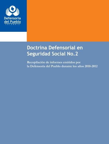doctrina defensorial en seguridad social - DefensorÃ­a del Pueblo