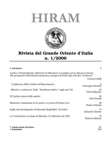 Rivista del Grande Oriente d'Italia n. 1/2006 - Esonet.org