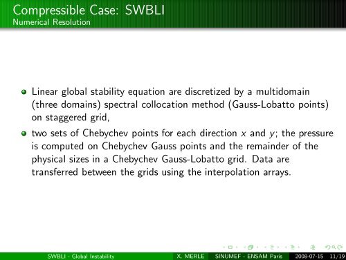 Stability Analysis of Shock Wave/Boundary Layer Interactions - Jean ...