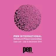 July-December 2010 caselist - PEN International