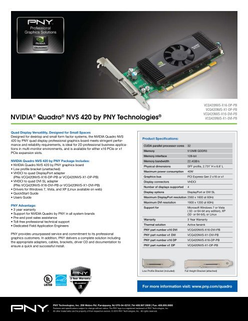 NVIDIAÂ® QuadroÂ® NVS 420 by PNY TechnologiesÂ®