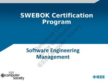 Software Engineering Management SWEBOK Certification Program