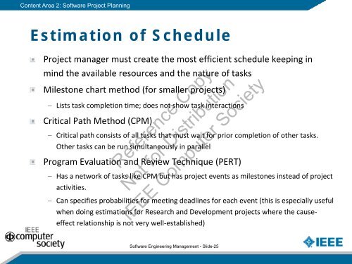 Software Engineering Management SWEBOK Certification Program