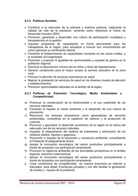 Memoria de GestiÃ³n Institucional 2007 â 2010 PÃ¡gina 1 - Gobierno ...