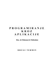 PROGRAMIRANJE KROZ APLIKACIJE