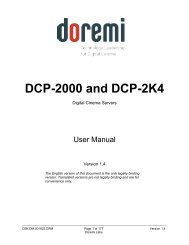 tome classic-pro DCP2000 No.2 DCP-2000 and DCP-2K4 User Manual - Doremi Labs