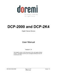 DCP-2000 and DCP-2K4 User Manual - Doremi Labs