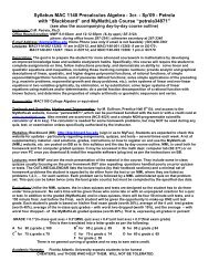 Syllabus MAC 1140 Precalculus Algebra - Florida Atlantic University