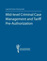 Mid-level Criminal Case Management and Tariff ... - Legal Aid Ontario