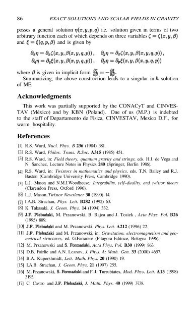 Exact Solutions and Scalar Fields in Gravity - Instituto Avanzado de ...