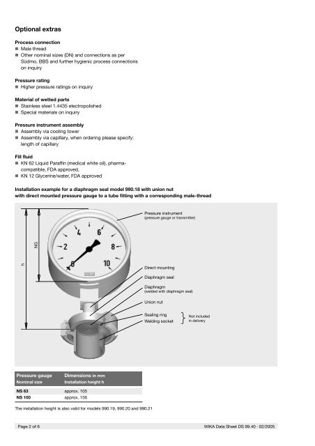 Sterile Process Connection, Diaphragm Seals for ... - TechnoMad