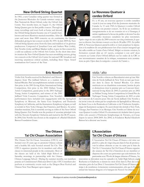 programme du festival 2011 - Music & Beyond