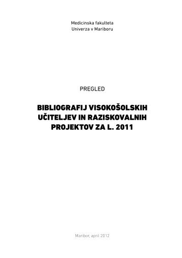 MFbiblioza2011.pdf - Medicinska fakulteta Maribor - Univerza v ...