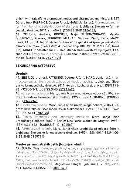 MFbiblioza2011.pdf - Medicinska fakulteta Maribor - Univerza v ...